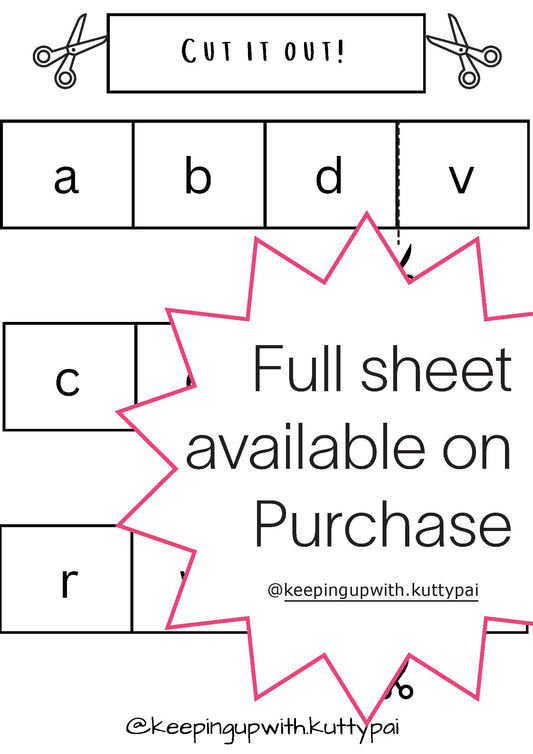 Cut stick trace and DIY dice Worksheet